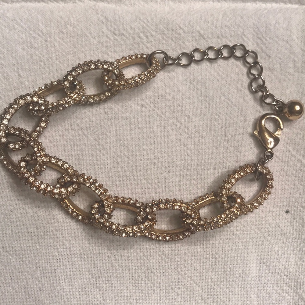 J crew rhinestone chain link bracelet